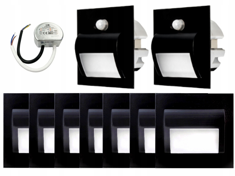 Sada světel na schody Halogen Led 9x senzory