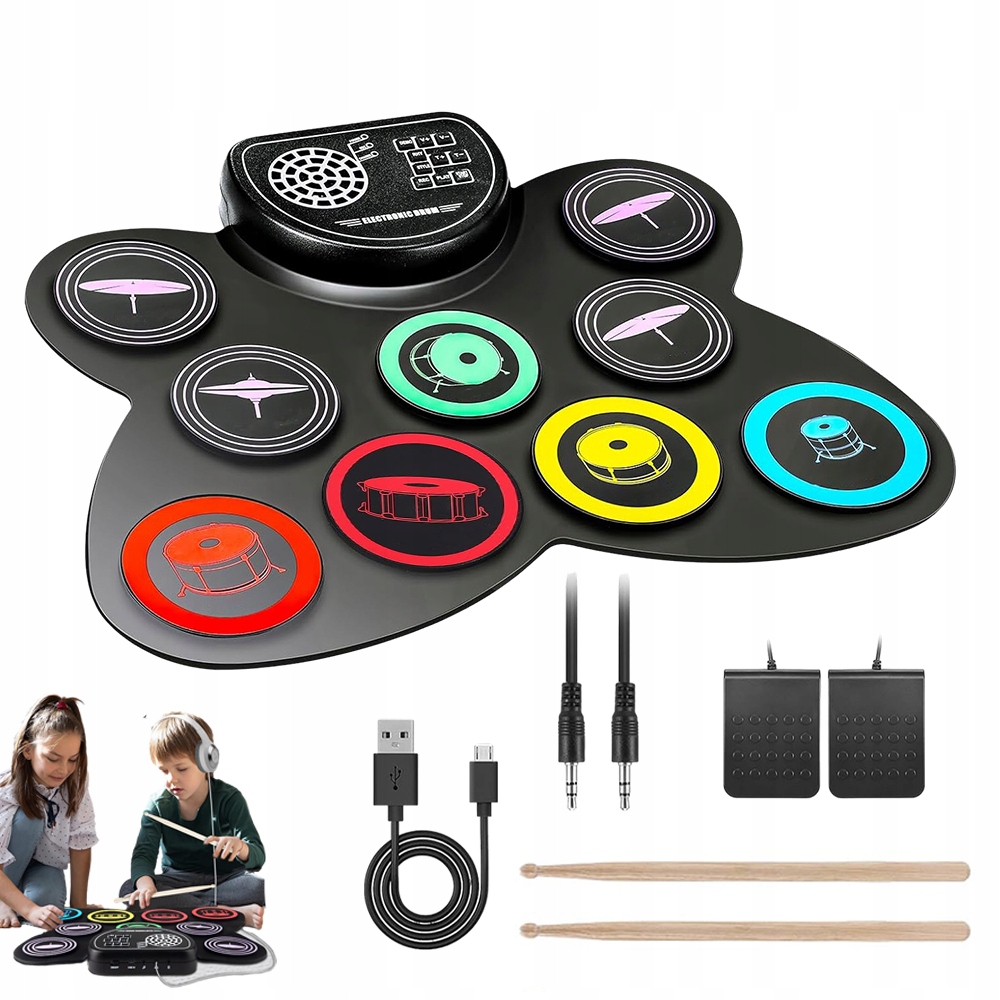 Přenosný Elektronická Bicí Souprava S 9 Podložkami