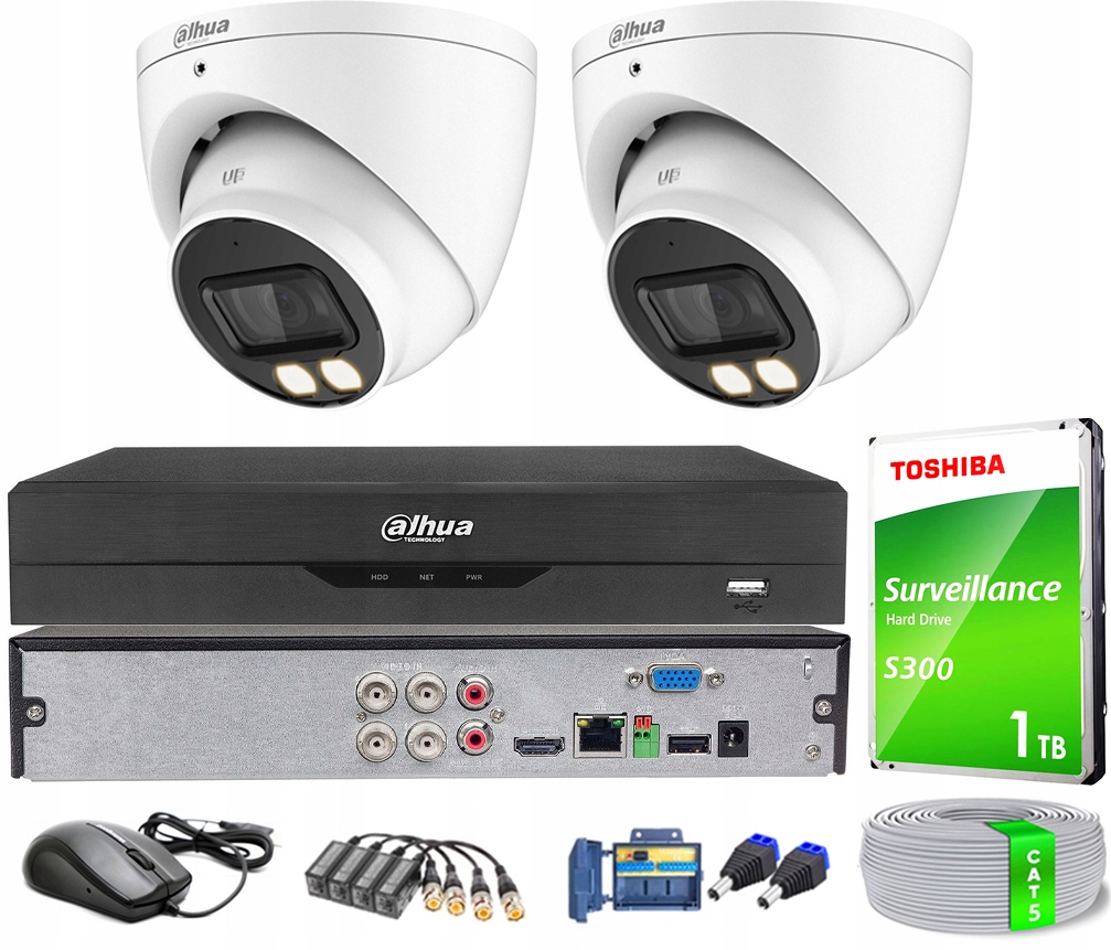 Sada pro monitorování Dahua 2x kamera HAC-HDW1500T-IL-A 5Mpx Ahd Smart Dual