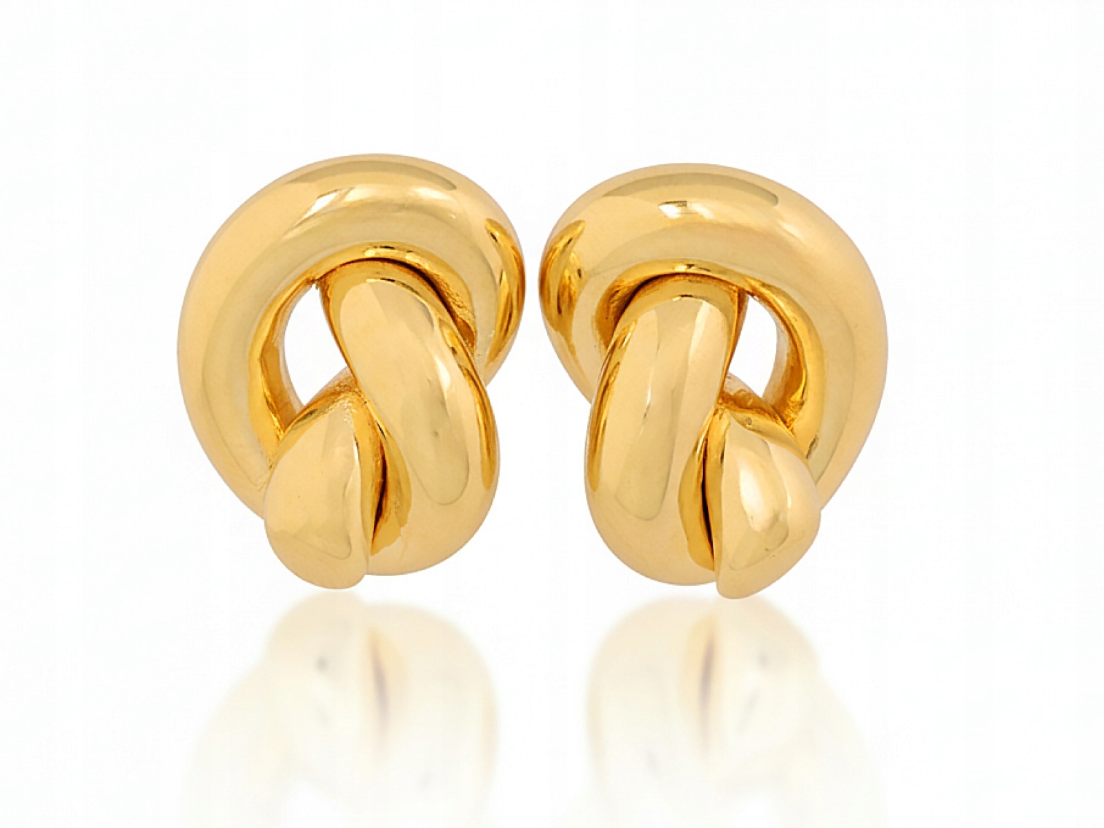 Zlaté náušnice pro ženu 585, nafukovací uzel na tyči jako dárek