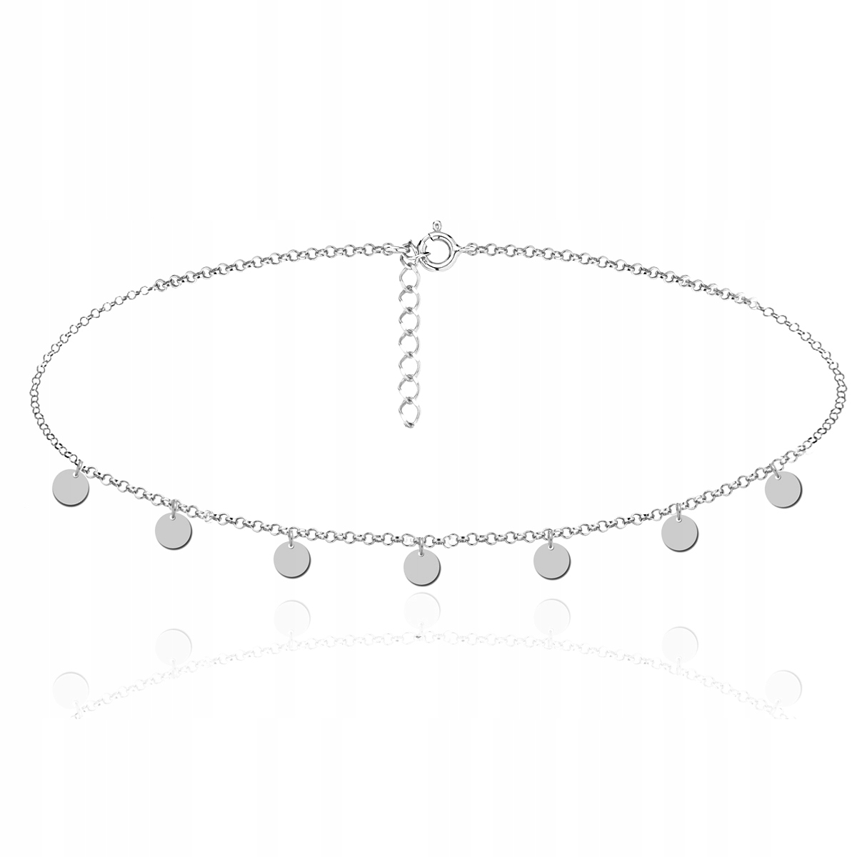 

Choker Celebrytka Monetki Kółko Koła Rodowane 925