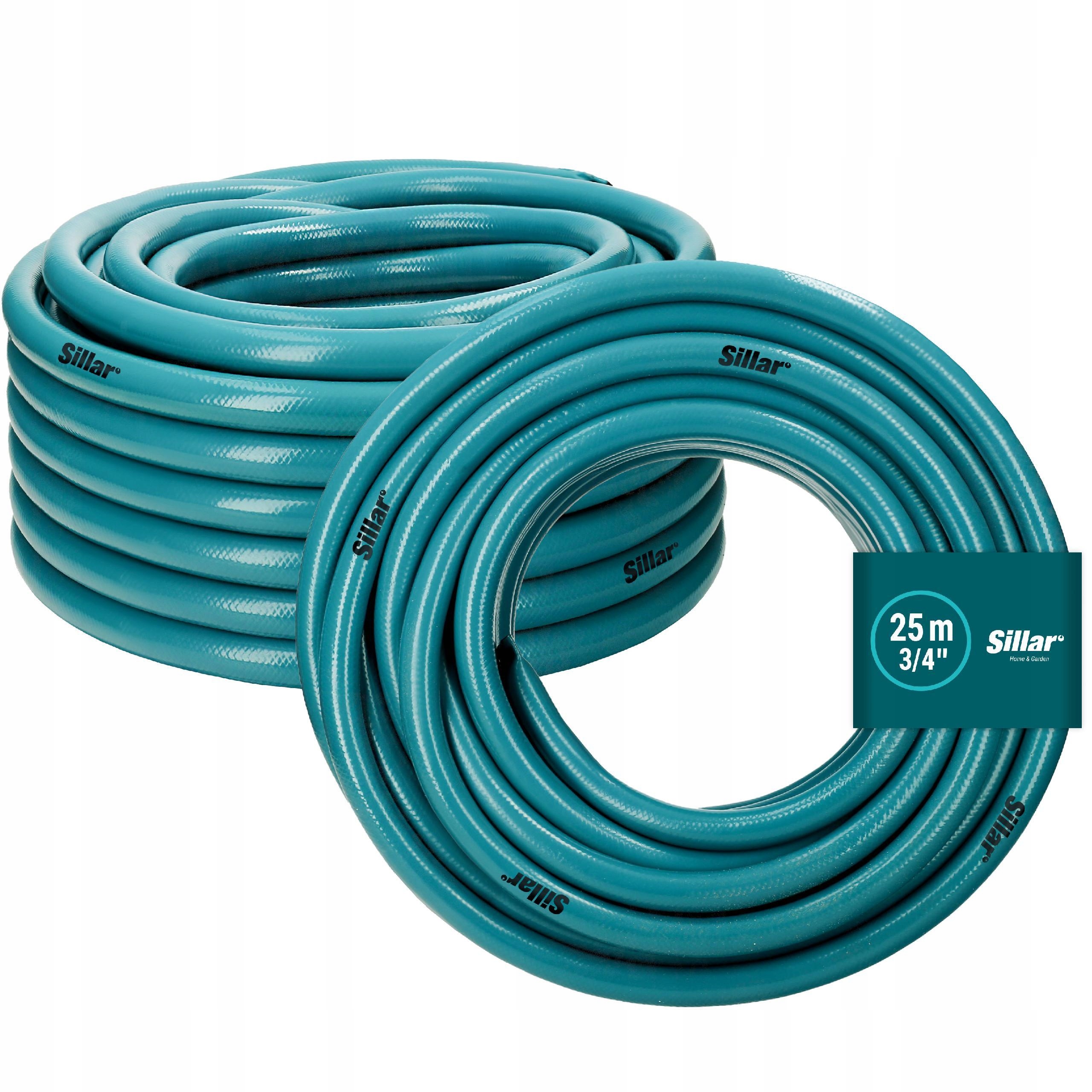 Wąż ogrodowy 4-warstwowy ultra mocny gumowy zbrojony do nawadniania 3/4 25m