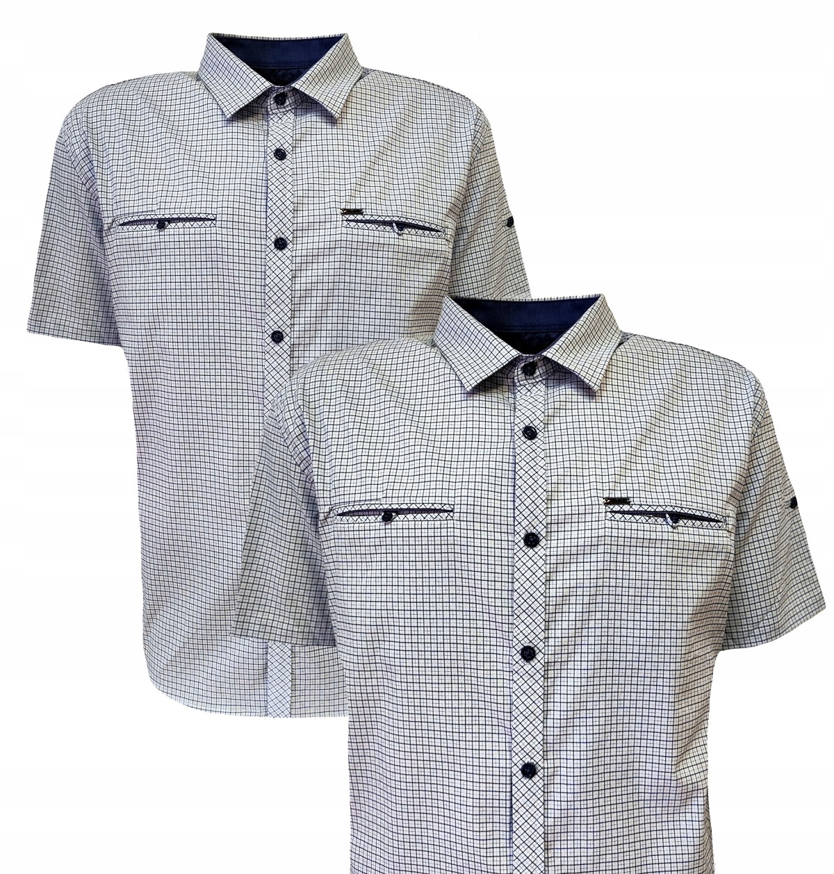 Pánská sportovní košile bavlna s kostkovaným vzorem White Bagarda XL