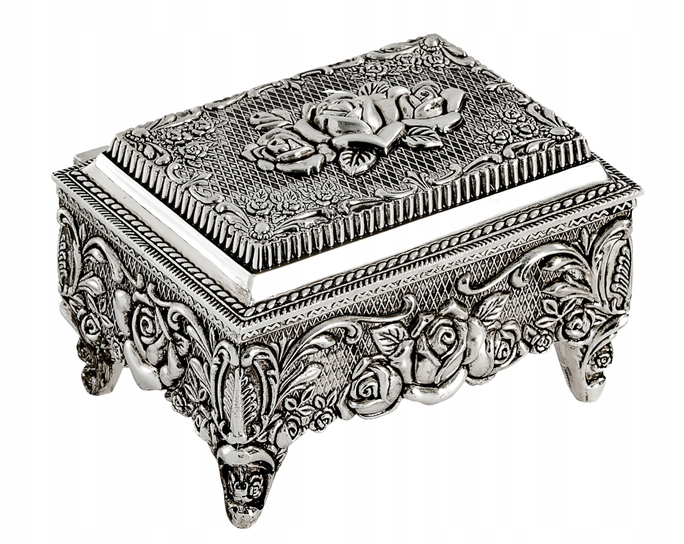 KASETKA SREBRNA NA BIŻUTERIĘ SZKATUŁKA PAŁACOWA RETRO