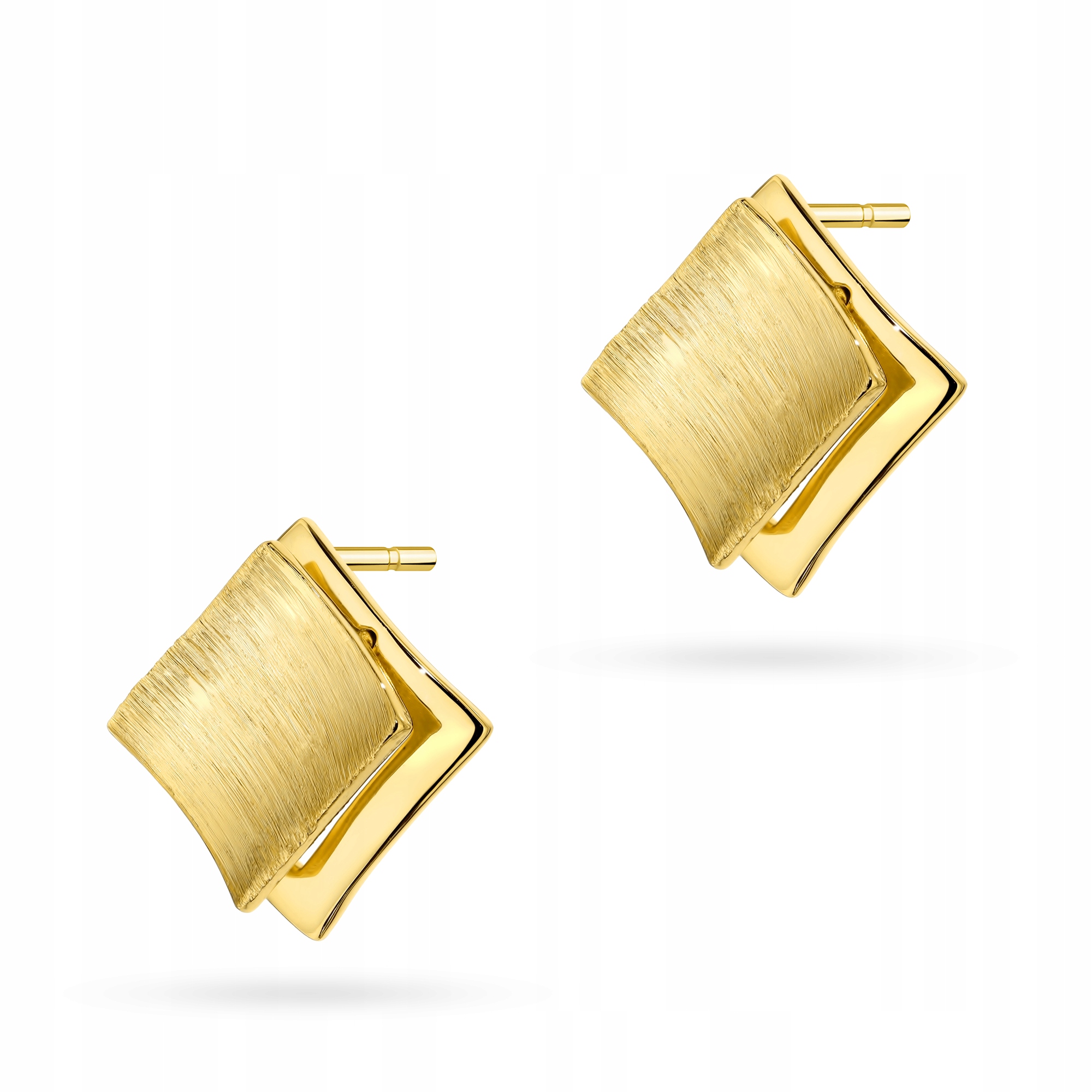 Stříbrné Náušnice Dámské Na Tužku ryzost 925 Saténové Romby Krabička