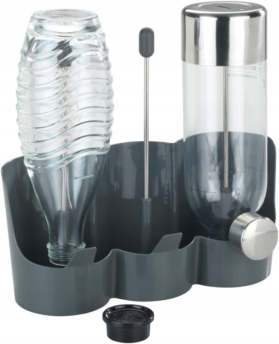 Levně Wenko Odkapávač 3 lahví Industriální černý Protiskluzový Nerezová Ocel