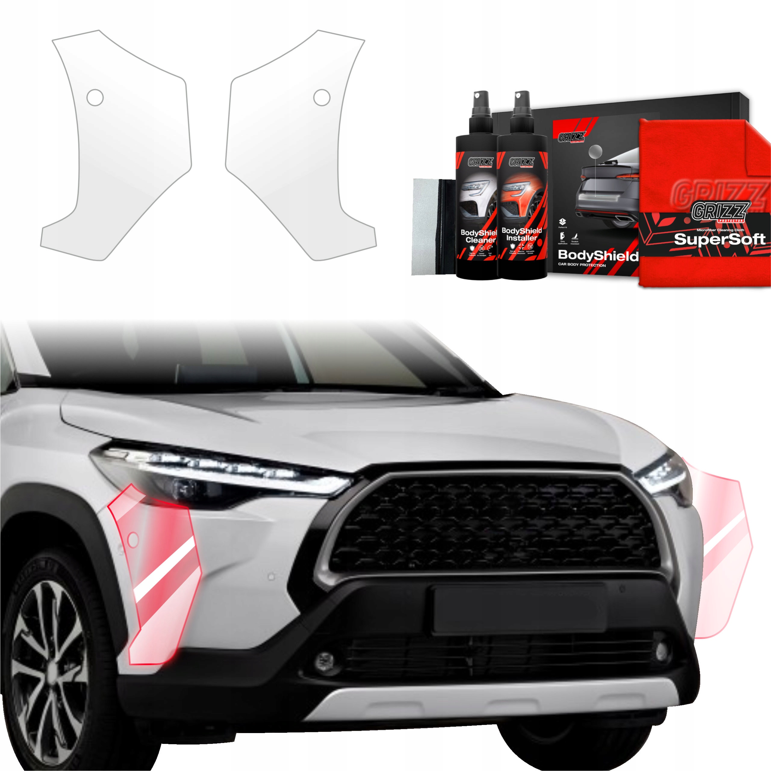 2v1 Fólie Ppf na nárazník pro Toyota Corolla Cross (2022-2025) Grizz