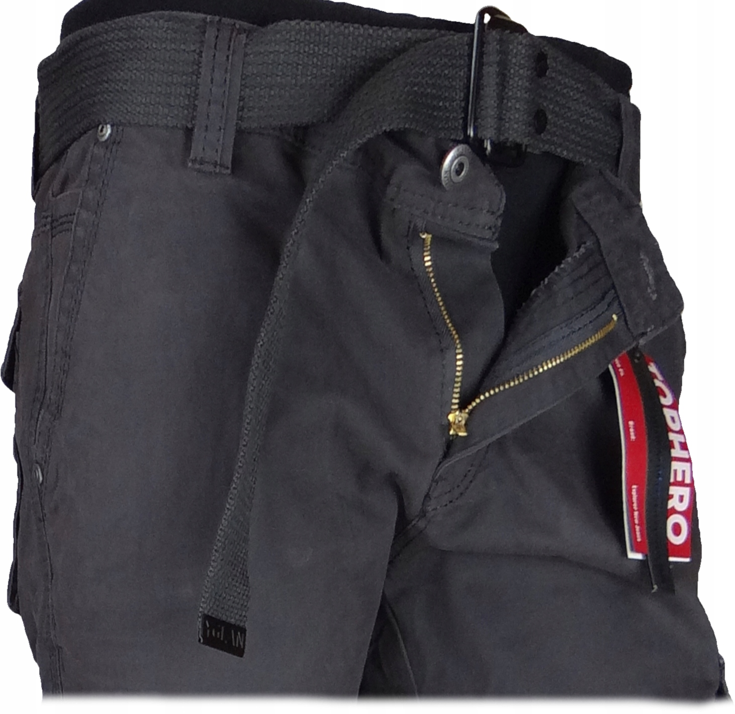 SPODNIE BOJÓWKI SZARE STRETCH z Paskiem Różne Rozmiary r. 40 IT/Th-7 Wzór dominujący bez wzoru