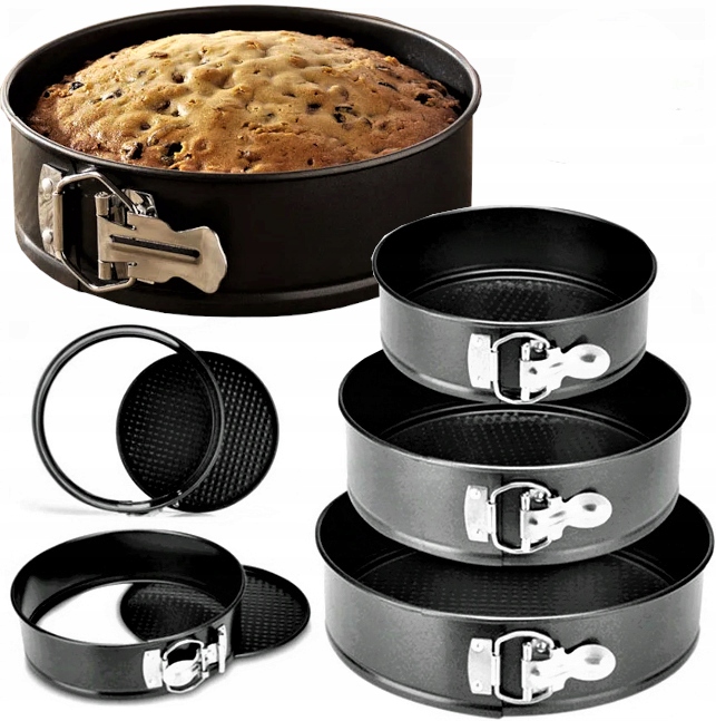 3 x TORTOWNICA ZESTAW BLACH DO PIECZENIA TORTÓW CIAST 24/22/20CM NON-STICK