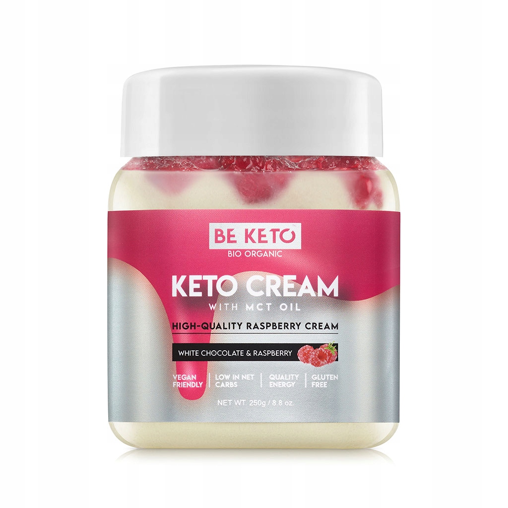 Levně 2x Keto krém Bílá Čokoláda a malina Mct bez cukru 250 g