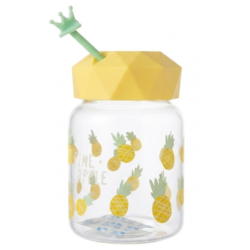Butelka szklana słoik z uchwytem 350 ml ananas