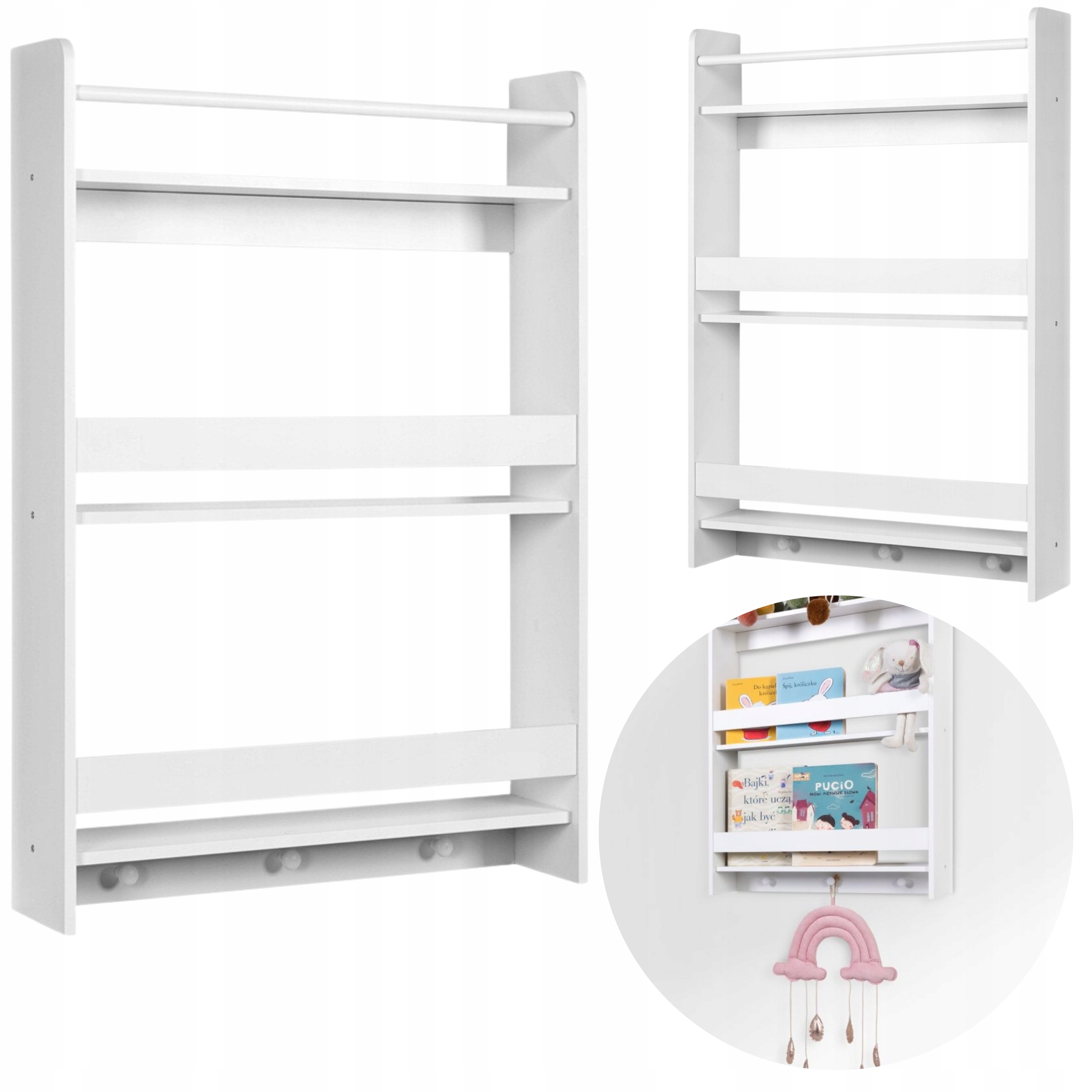 WISZĄCA PÓŁKA ŚCIENNA NA KSIĄŻKI ŁAZIENKOWA REGAŁ LOFT SZAFKA DO SALONU