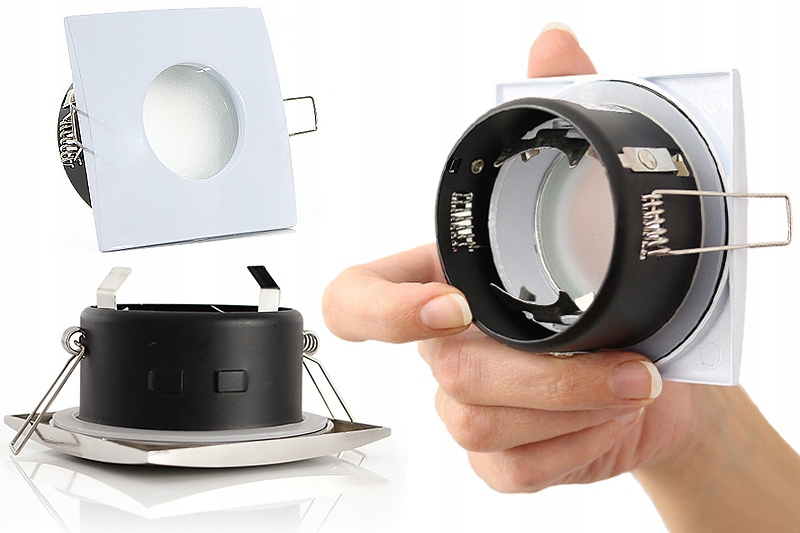 Oprawa oczko metalowe LED do sufitu + gniazdo GU10 Maksymalna moc pojedynczego źródła światła 50 W