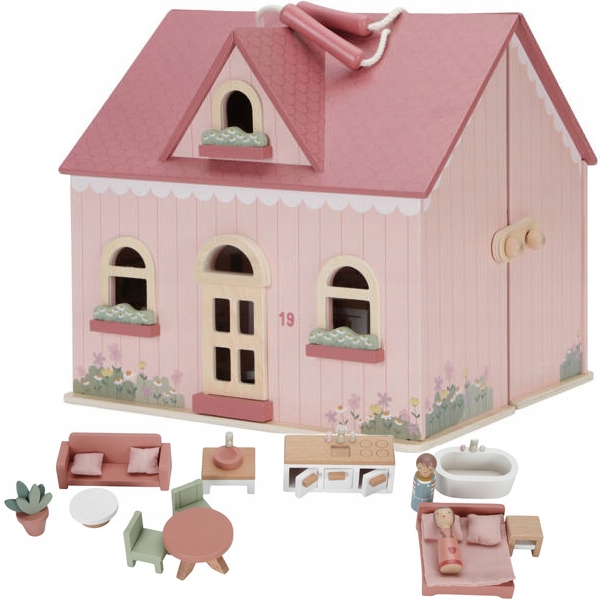 LITTLE DUTCH DOMEK DLA LALEK ROZKŁADANY PRZENOŚNY +MEBLE +FIGURKI