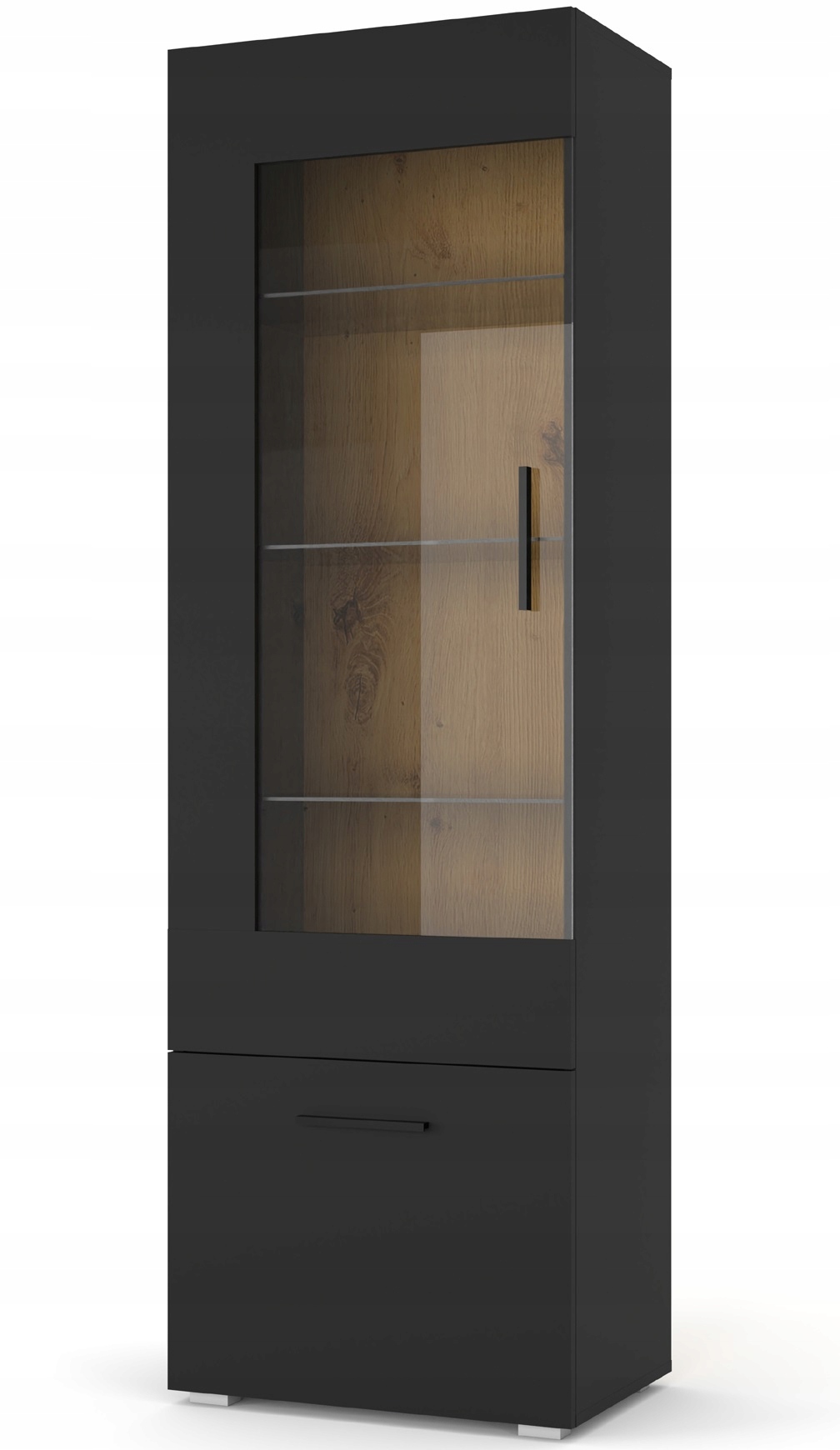 

Witryna Anette O 60 cm dąb artisan / czarny mat