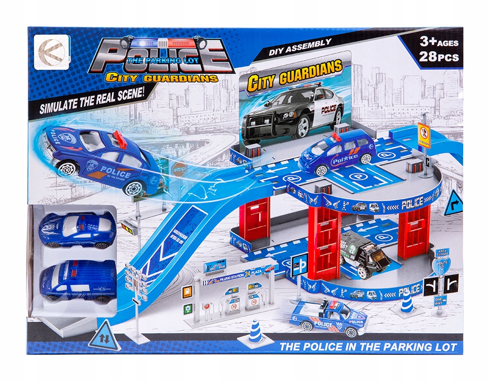 

Parking policyjny w zestawie z 2 autkami