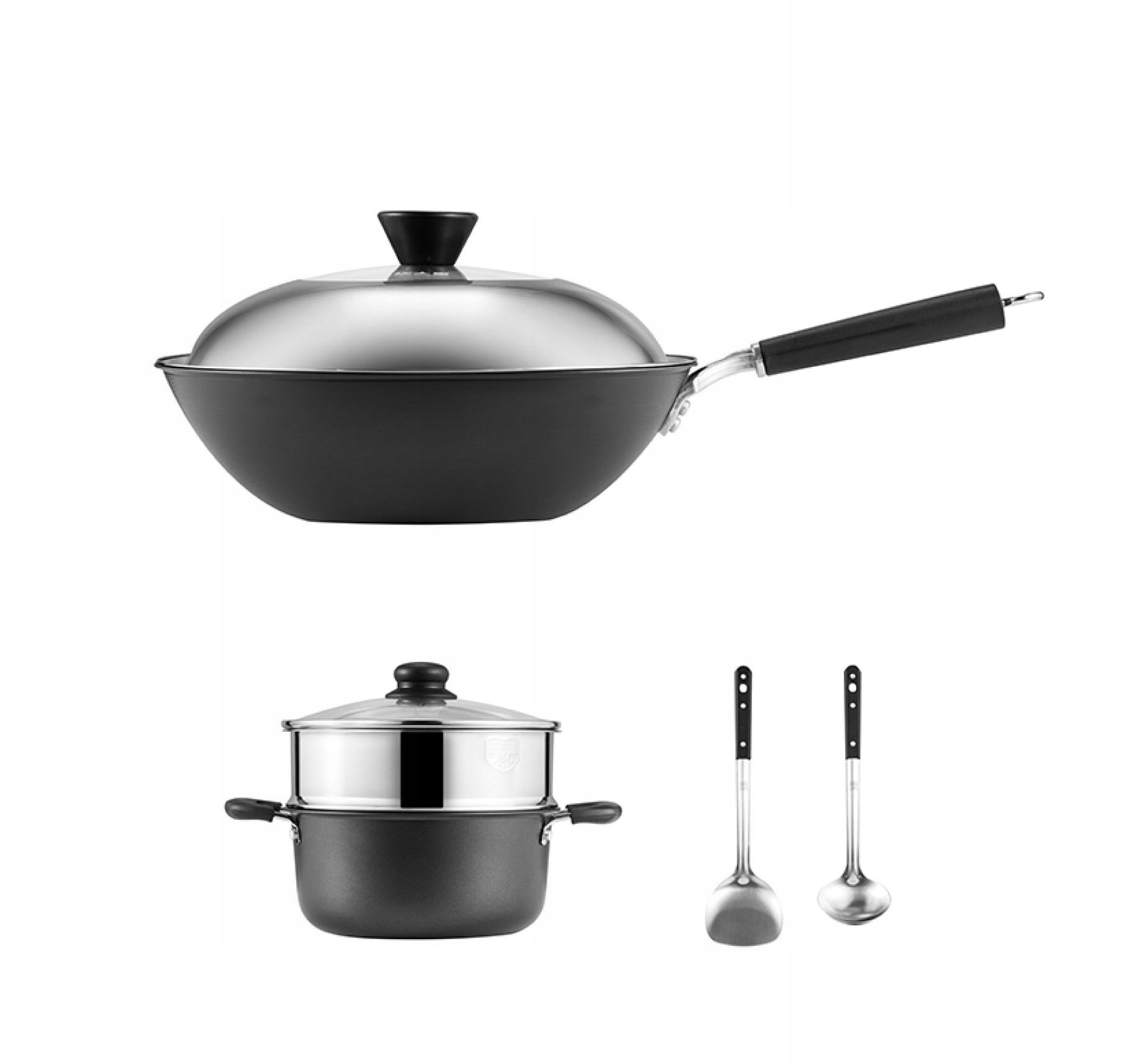 Set Liatinový Wok Hrniec Na Varenie V Pare