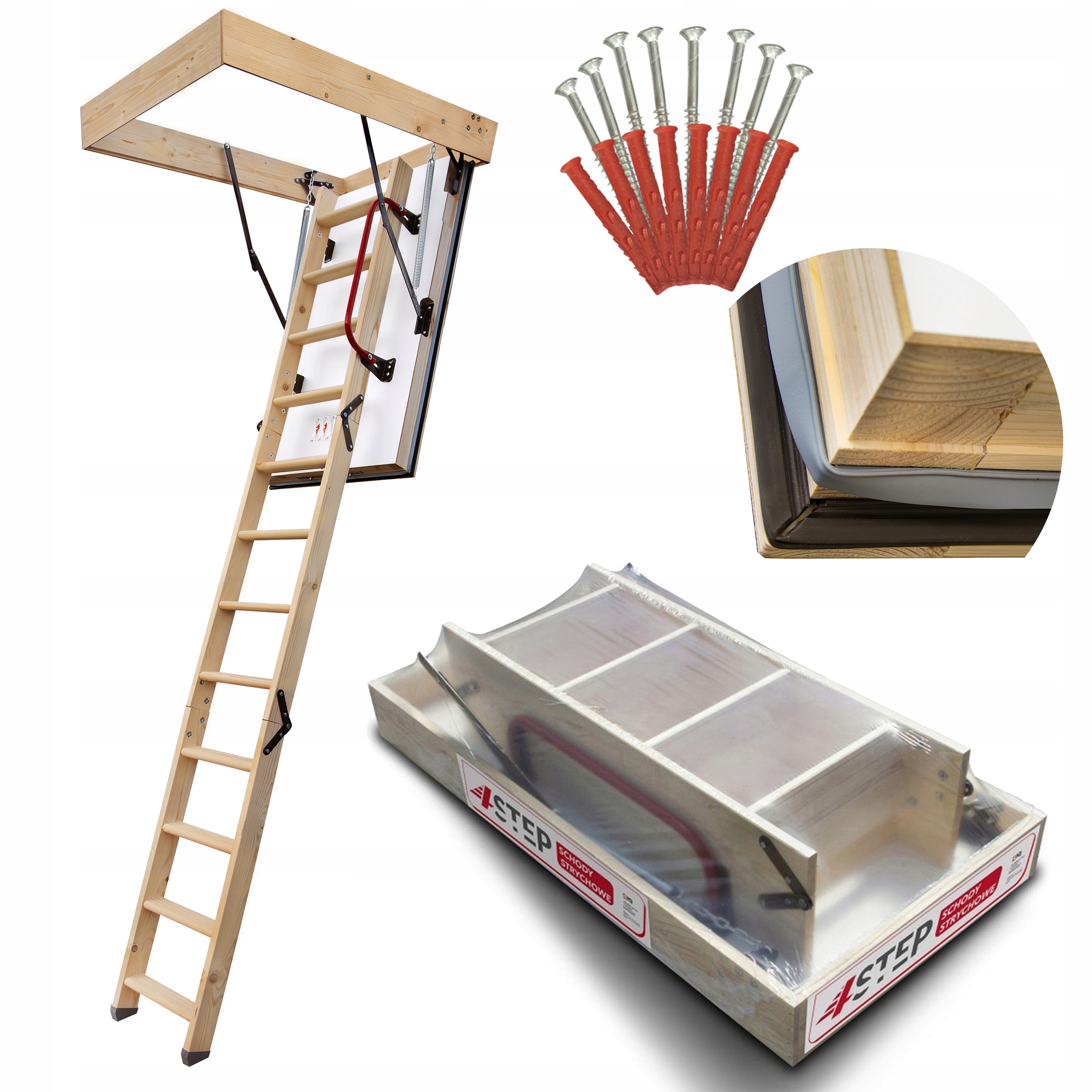 Půdní schody Nordic 120x90 0,44 W/m2K Dodatečné těsnění Šrouby Bonus