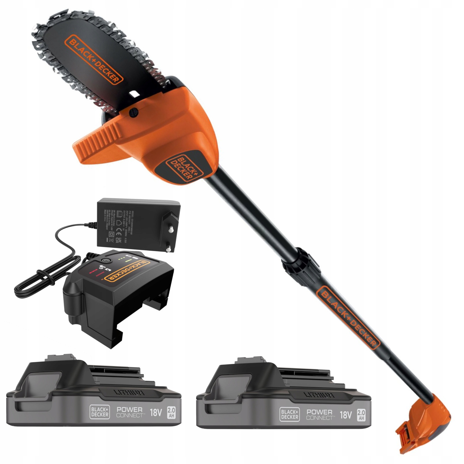Pilarka łańcuchowa do gałęzi 18V Black Decker GPC1820 2x aku 2Ah ład