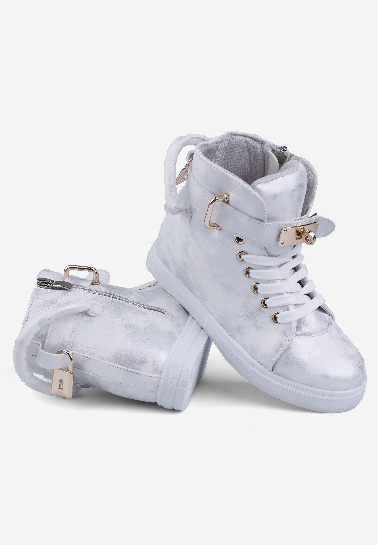 SREBRNE BOTKI DZIEWCZĘCE UKRYTY KOTURN SNEAKERSY SPORTOWE DZIECIĘCE SUWAKI Kolor srebrny