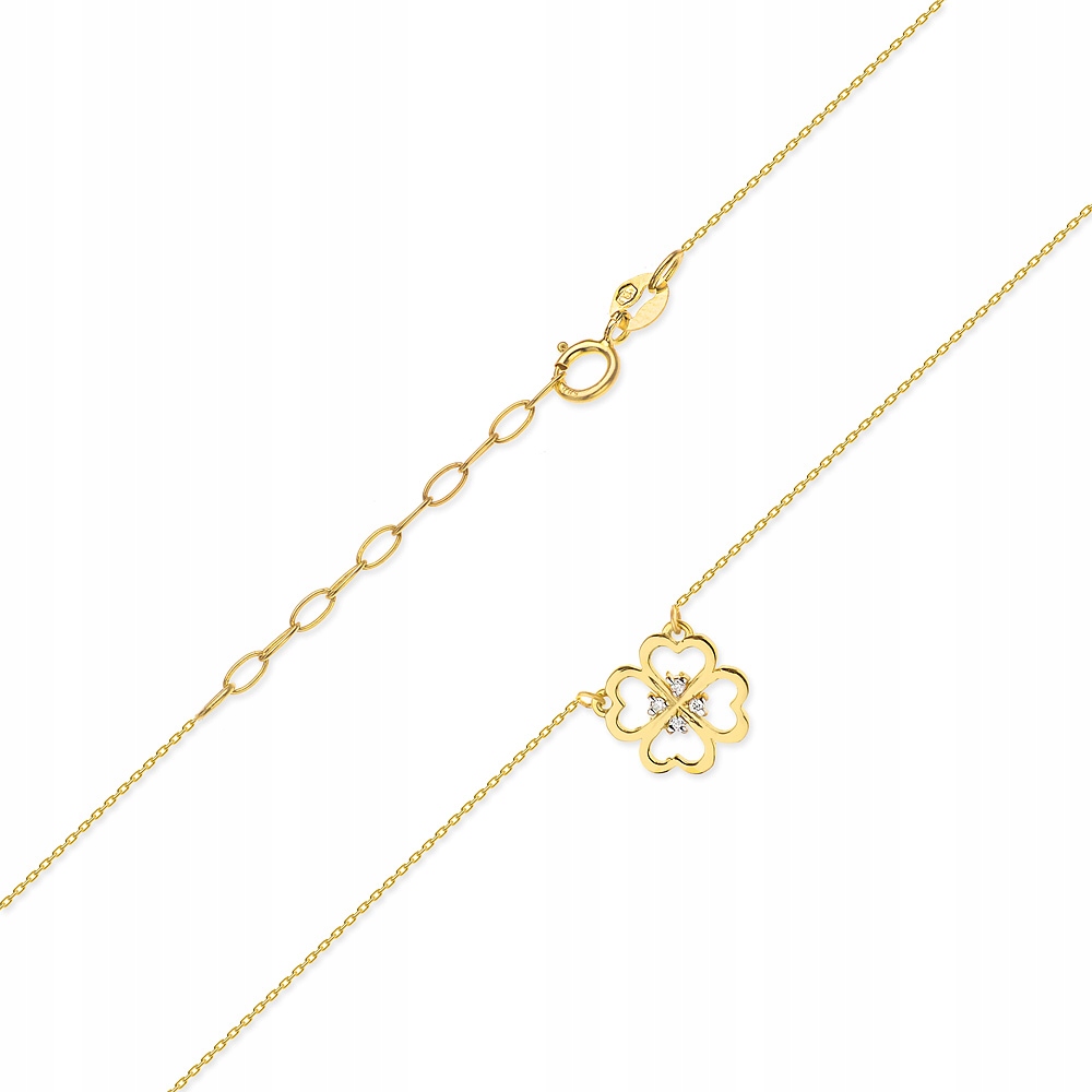 

Złoty Naszyjnik 585 Brylanty 0,02 ct - Celebrytka