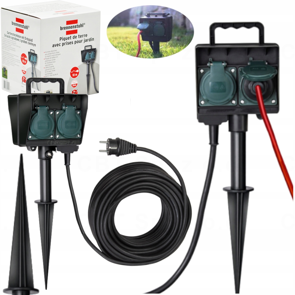 Listwa Ogrodowa Zewnetrzna Z Grotem 10m Wbijana Elektryczna 230V 16A Grot