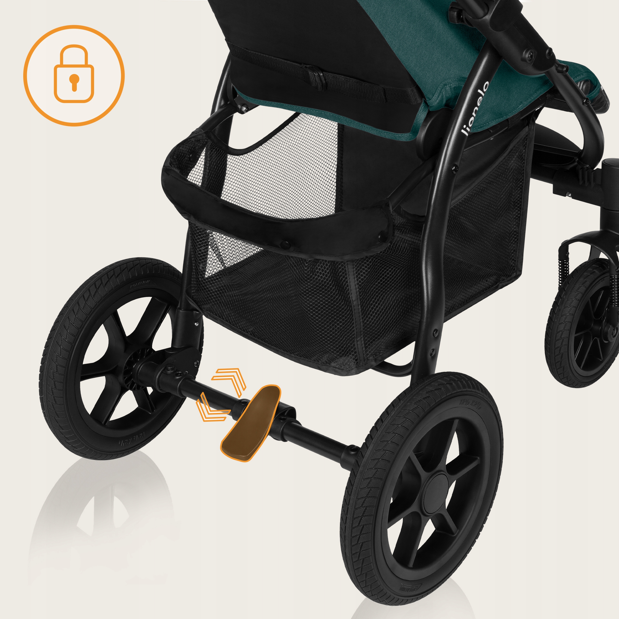 WÓZEK SPACEROWY LIONELO ANNET TOUR 22KG DUŻE KOŁA MOSKITIERA AMORTYZATORY Stelaż Stalowy