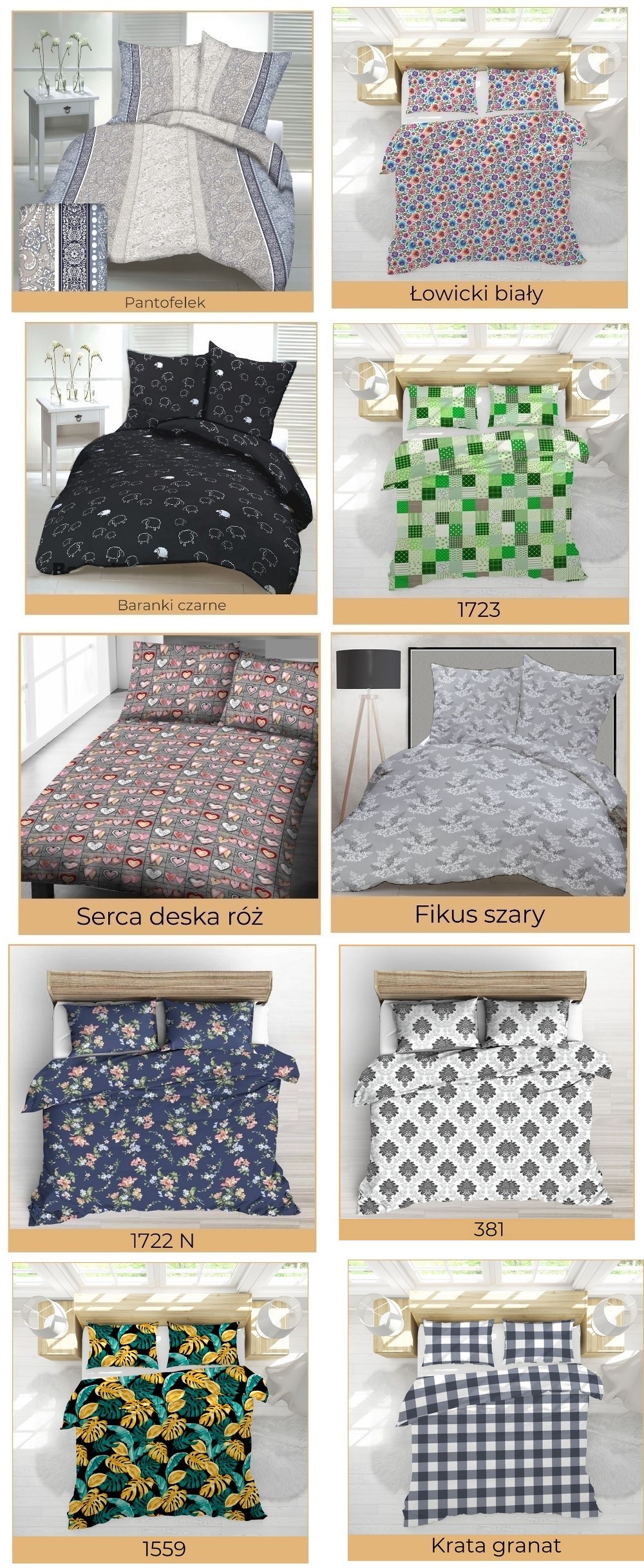 POŚCIEL Z KORY 160x200cm + 2x70x80cm POLSKI PRODUCENT WZORY BIELAWA GRUBA Liczba elementów w zestawie 3 części