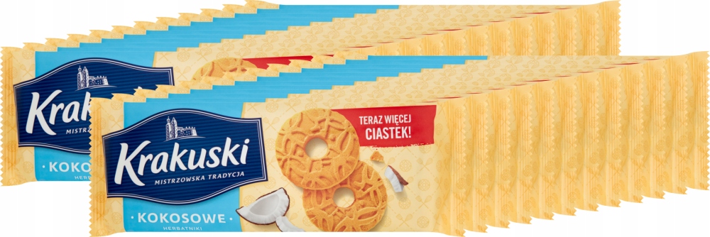 Krakuski Ciastka kokosowe 168g Herbatniki x 24 Opakowania
