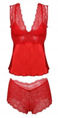 DKaren Belinda komplet dámského spodního prádla s červeným saténem