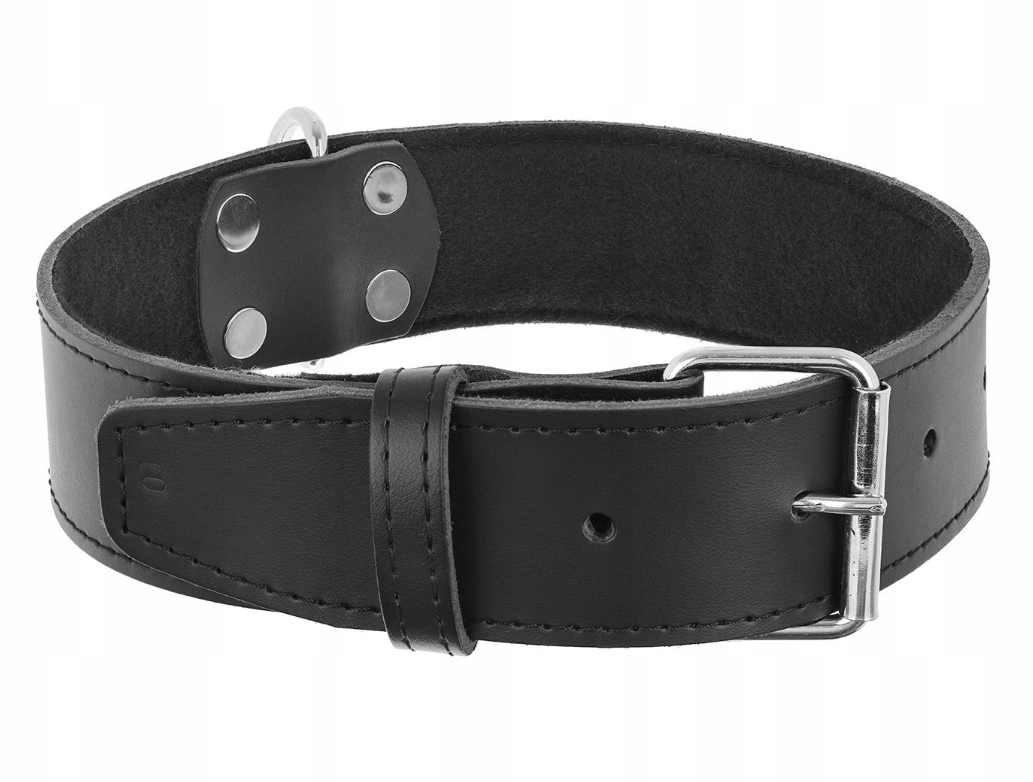 Levně Dino kožený obojek 50mm/50cm černý