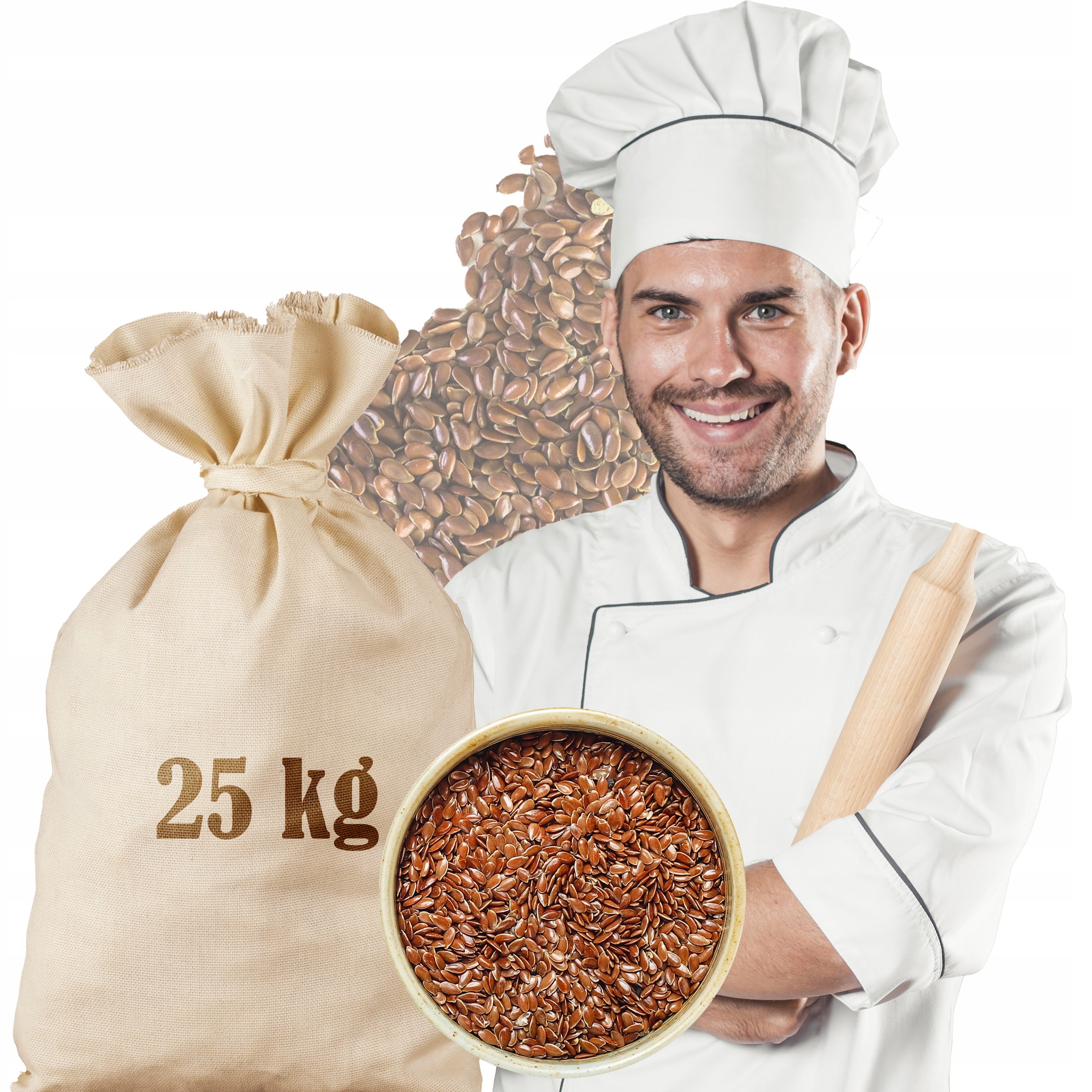 Levně Lněné Semínko Přírodní Zrno 25 Kg