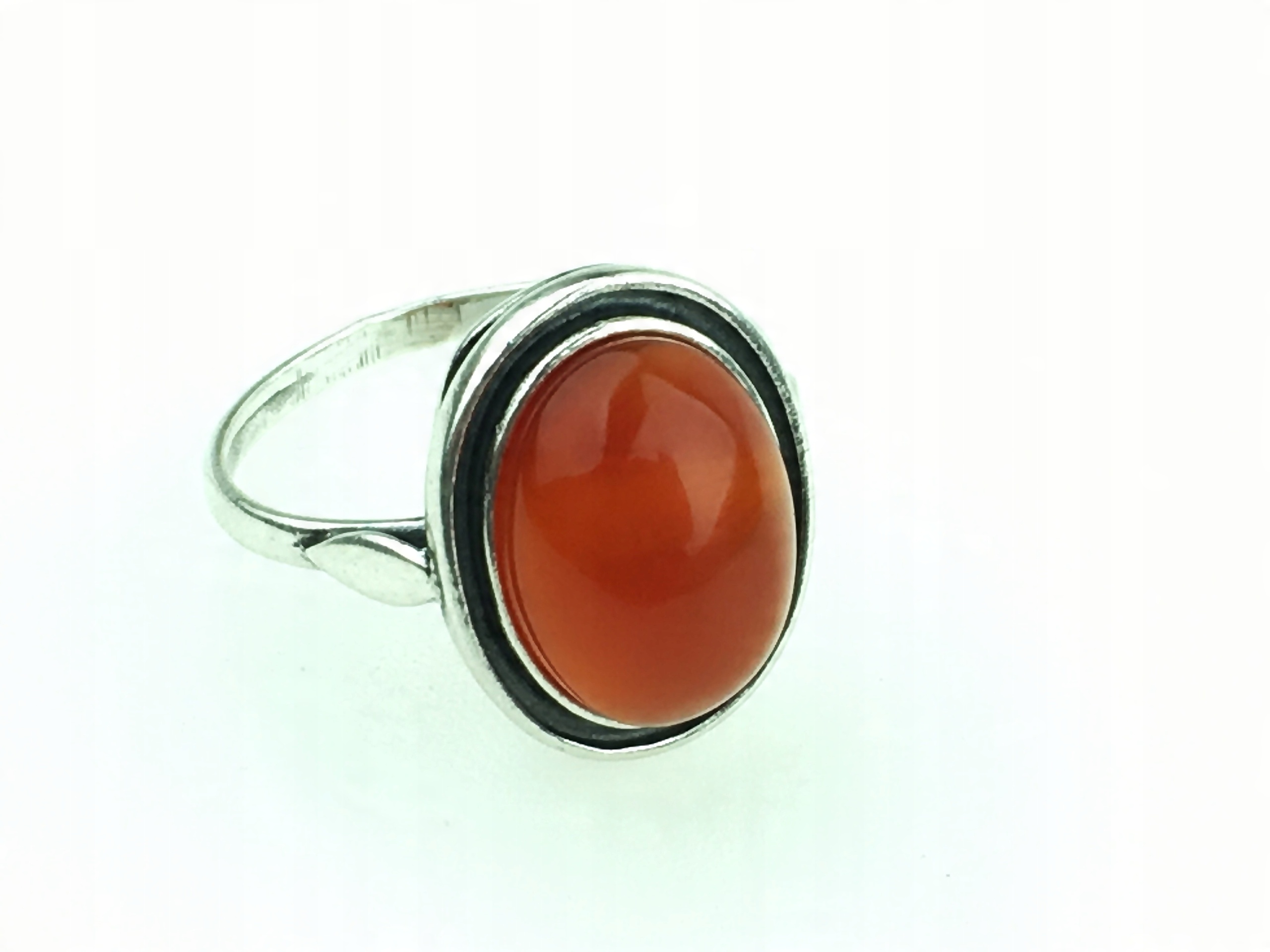 

srebrny pierścionek karneol chalcedon pr925 roz.12