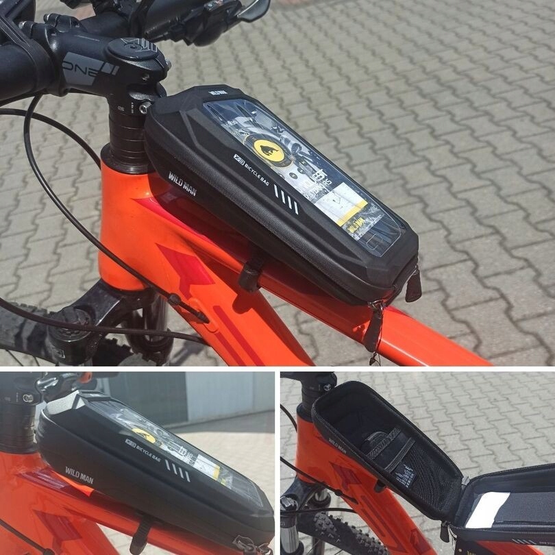 WODOODPORNA TORBA ROWEROWA SAKWA UCHWYT NA TELEFON Waga 300 g