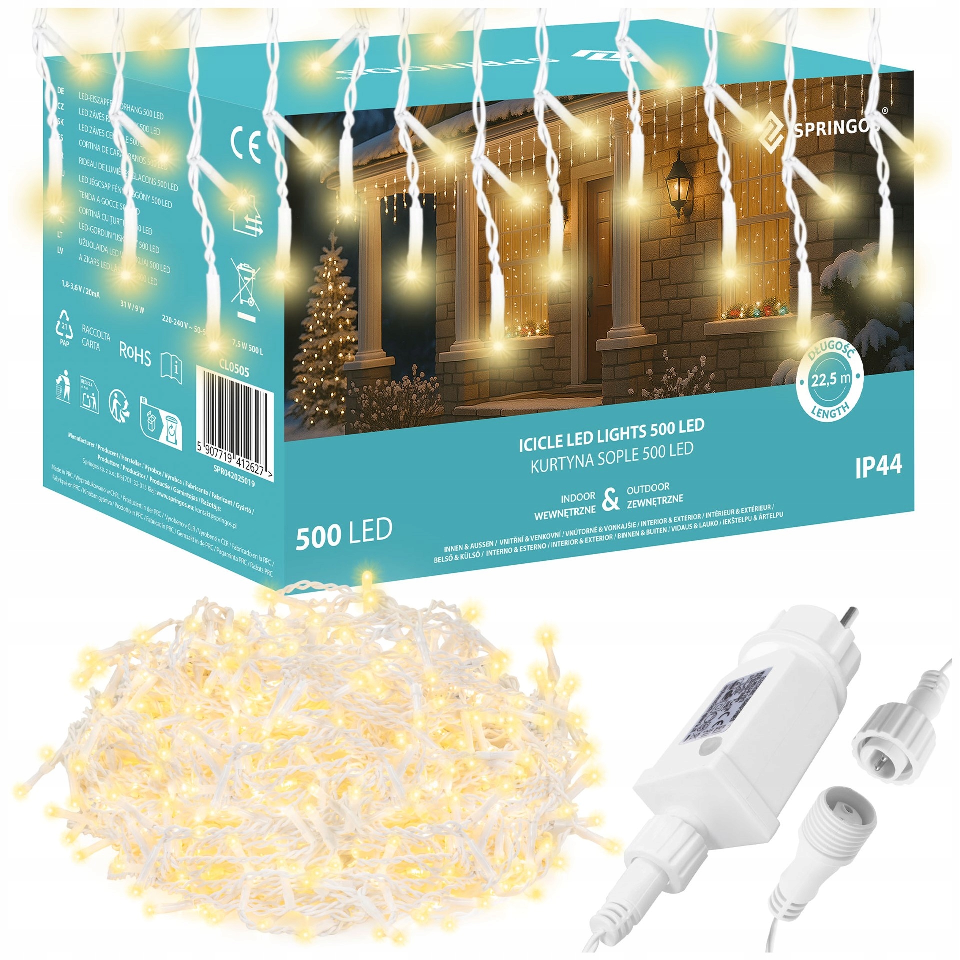 Cencúle 1000 Led Vonkajšie Osvetlenie 45 m Pilot Flash Girlanda Svetelná Záclona