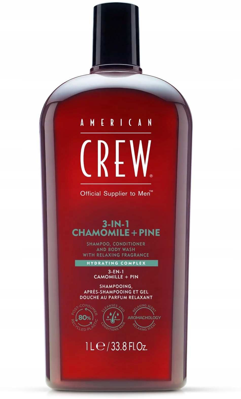 American Crew 3v1 Šampon sprchový gel kondicionér vůně jehličnatý les 1 L