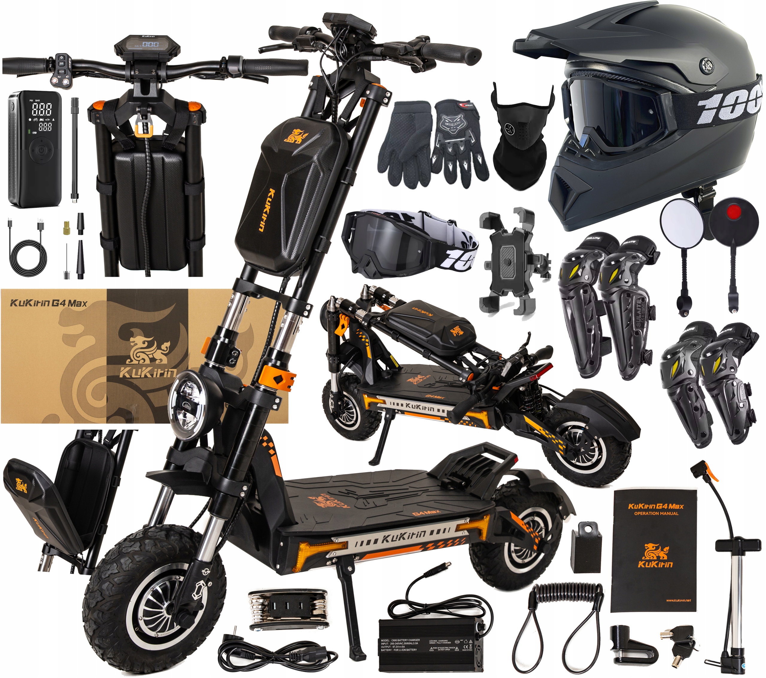 KuKirin G4 Max Terenowy Pojazd elektryczny 3200W 60V 35AH 86km/h +9