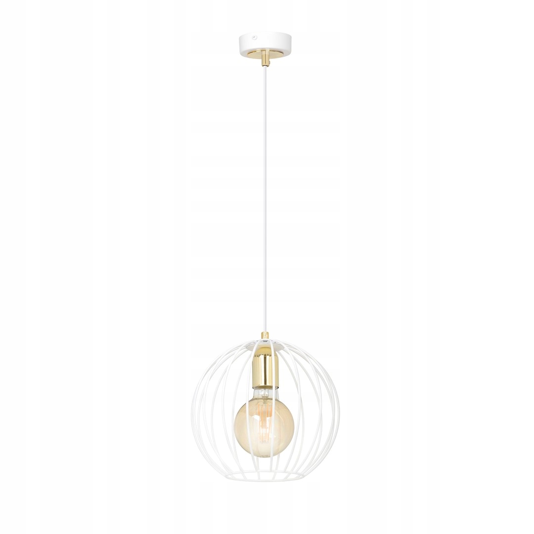 Závěsná lampa Albio 1 White moderní, loftová, bílá/zlatá