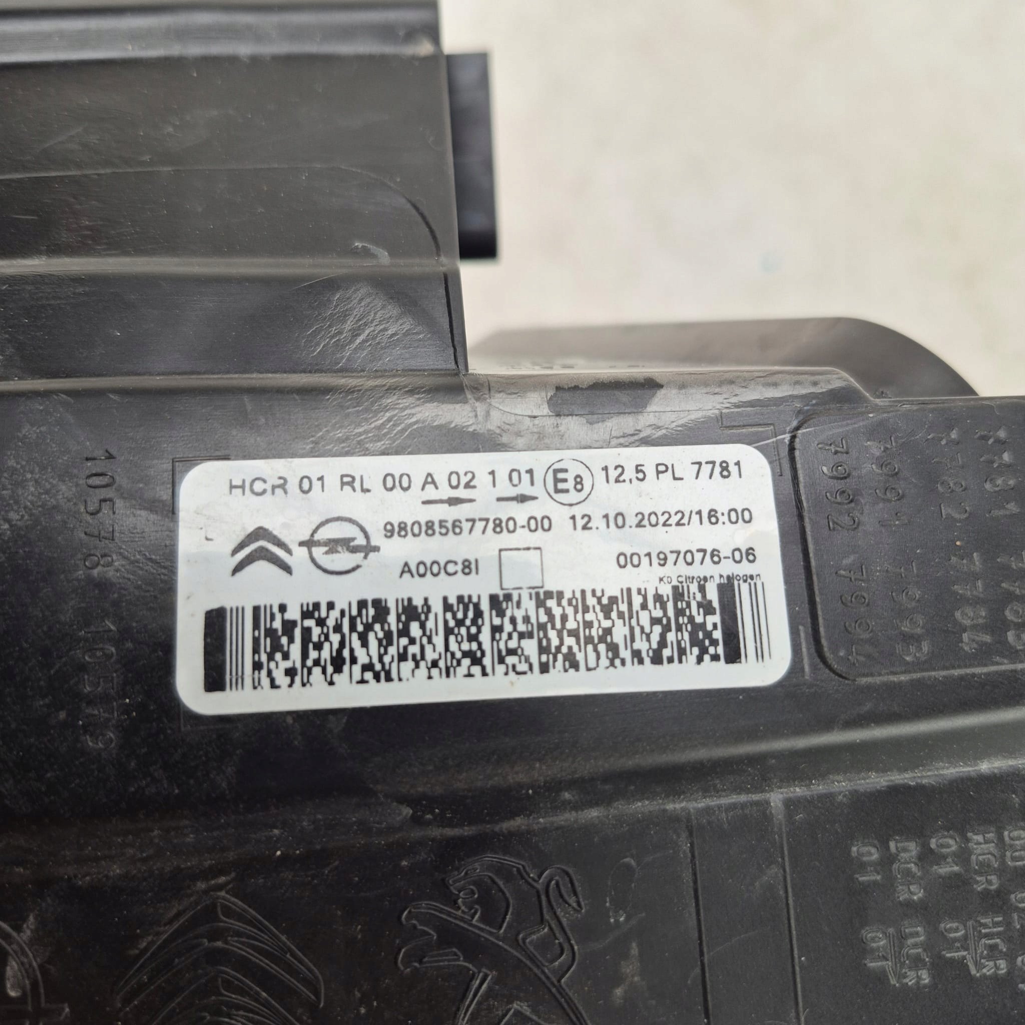 CITROEN JUMPY III ZAFIRA D 16- light left front front 9808567780