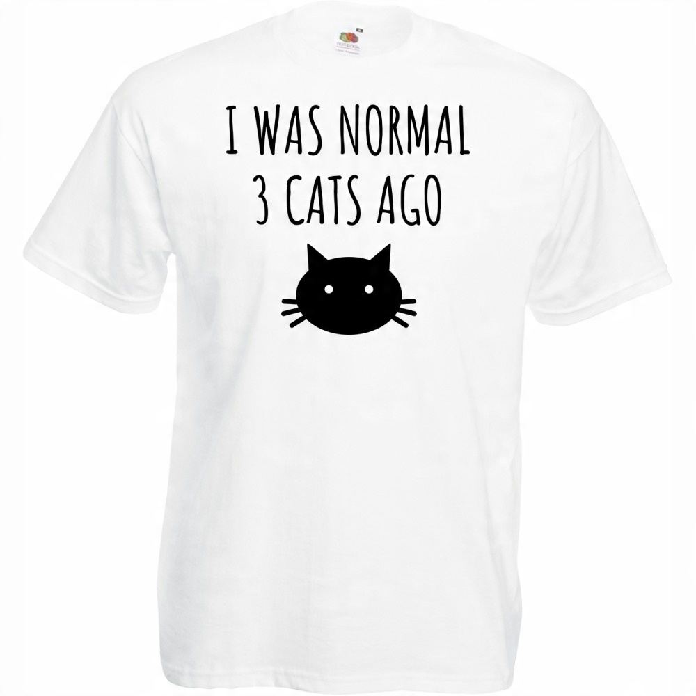 

Koszulka i was normal 3 cats ago S biała