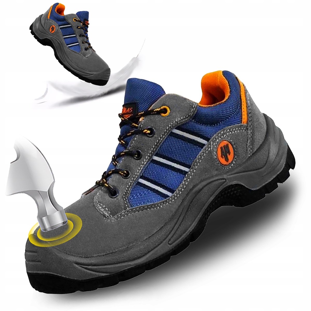 Lekkie Buty Robocze półbuty Męskie Ochronne z Podnoskiem Letnie S1 Src