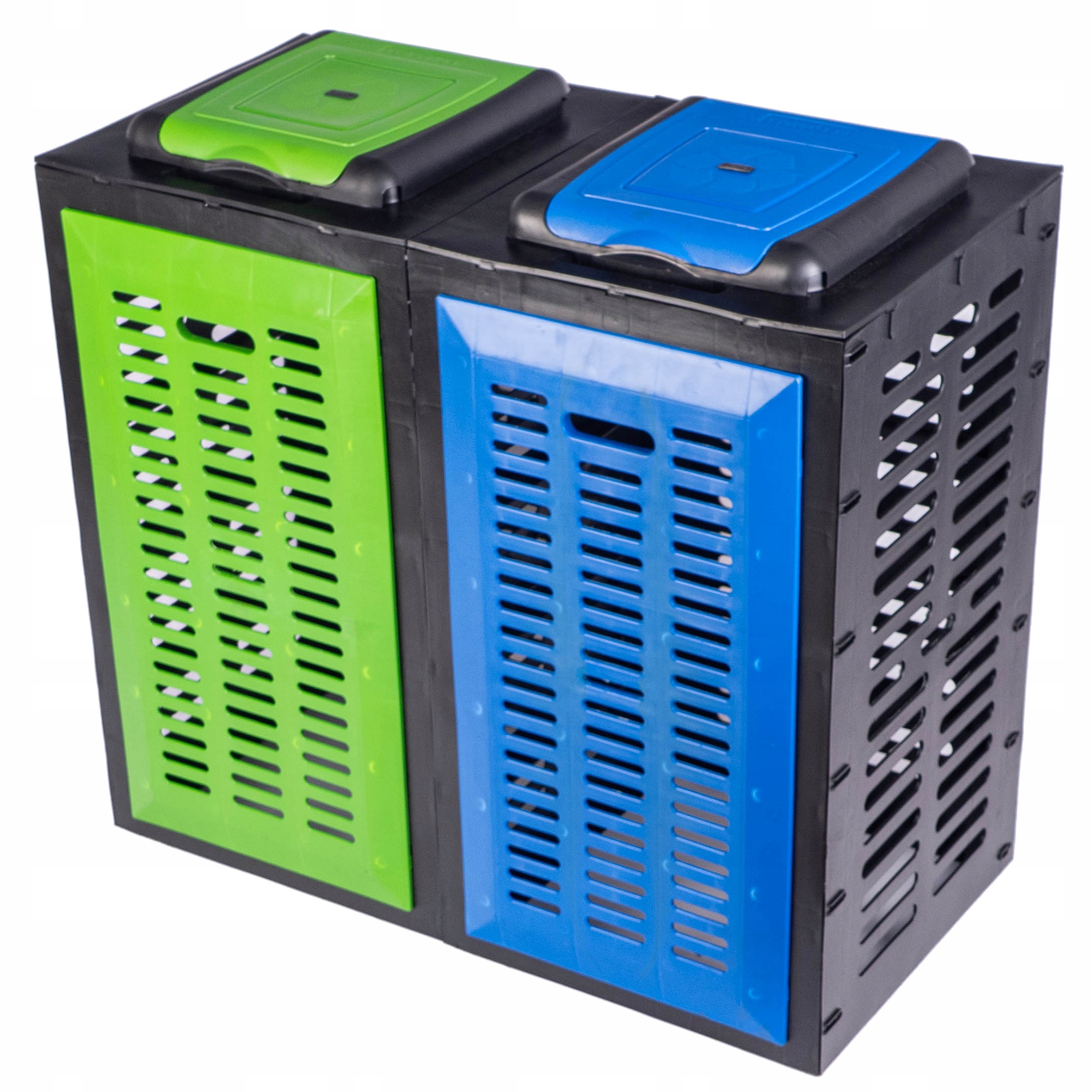 Levně Odpadkový Koš Stojan Na Sáčky Na Tříděný Odpad Dvojitý Nebesky Zelený