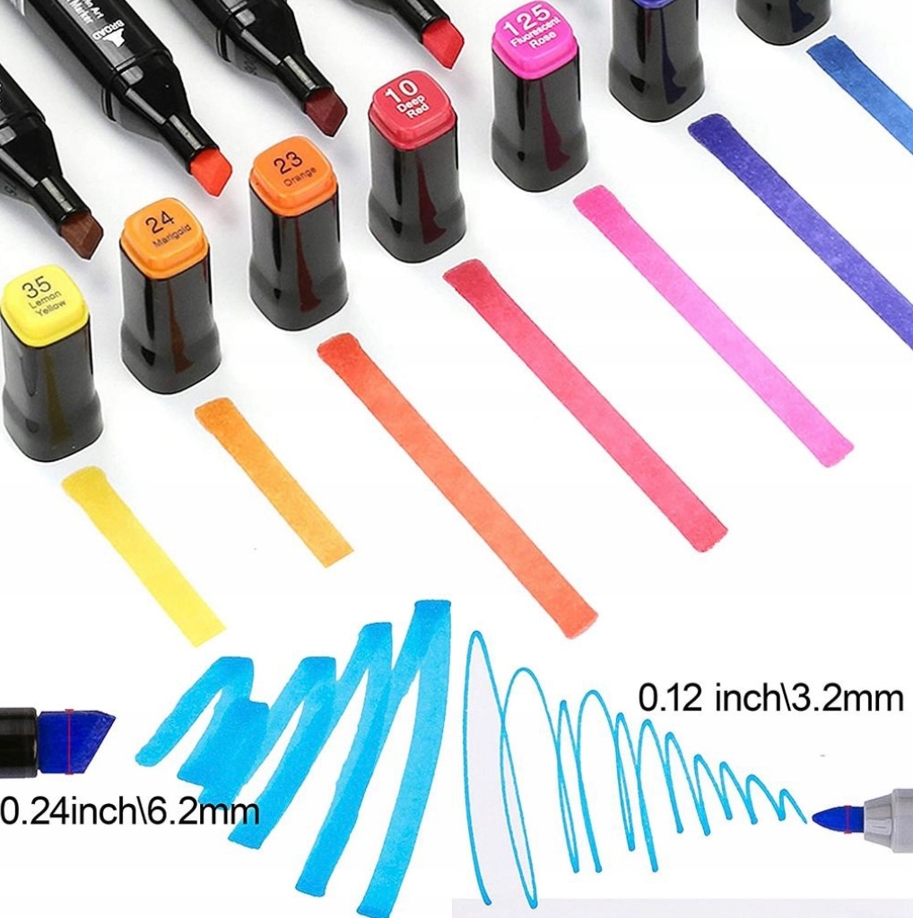 MARKERY ALKOHOLOWE FLAMASTRY 120 + ETUI +PODSTAWKA Stan opakowania oryginalne