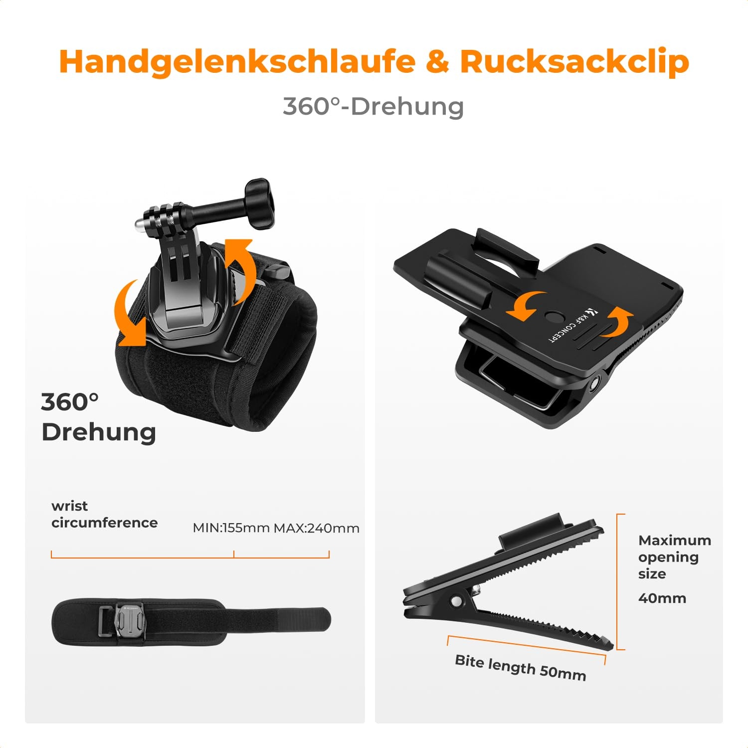 K&F CONCEPT Zestaw Akcesoriów Do GoPro DJI Insta360 Kamery Akcji — miniatura 5