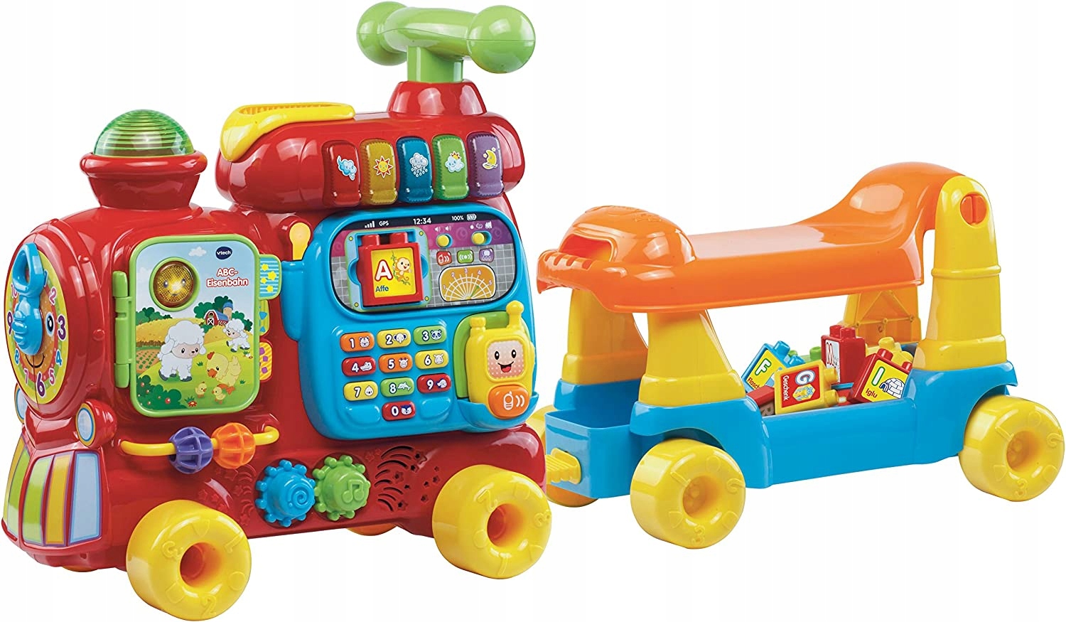 VTECH cestovný vlak 4w1 strkadlo odrážadlo J.DE