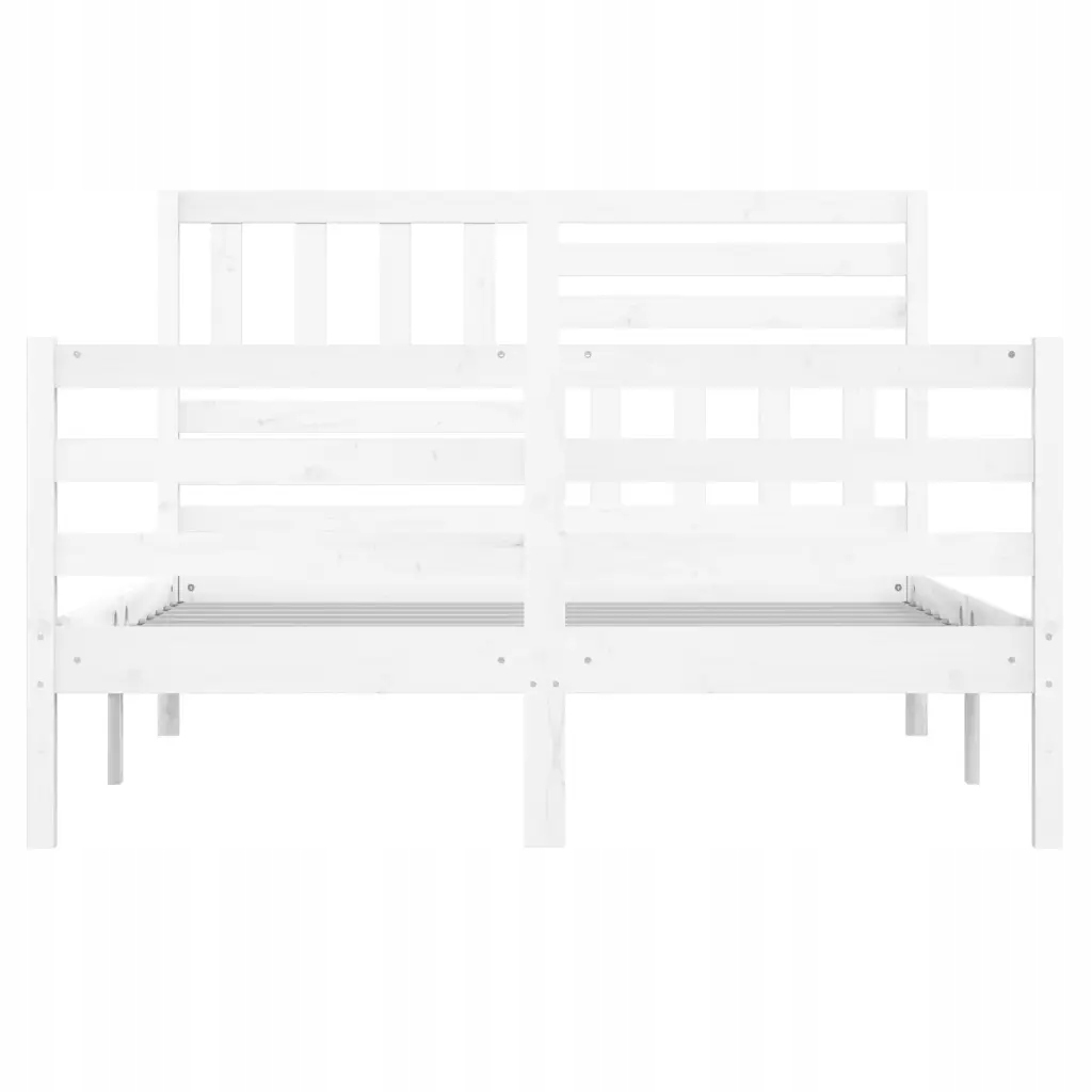vidaXL Rama łóżka, biała, lite drewno, 140x190 cm Kod producenta 3101069