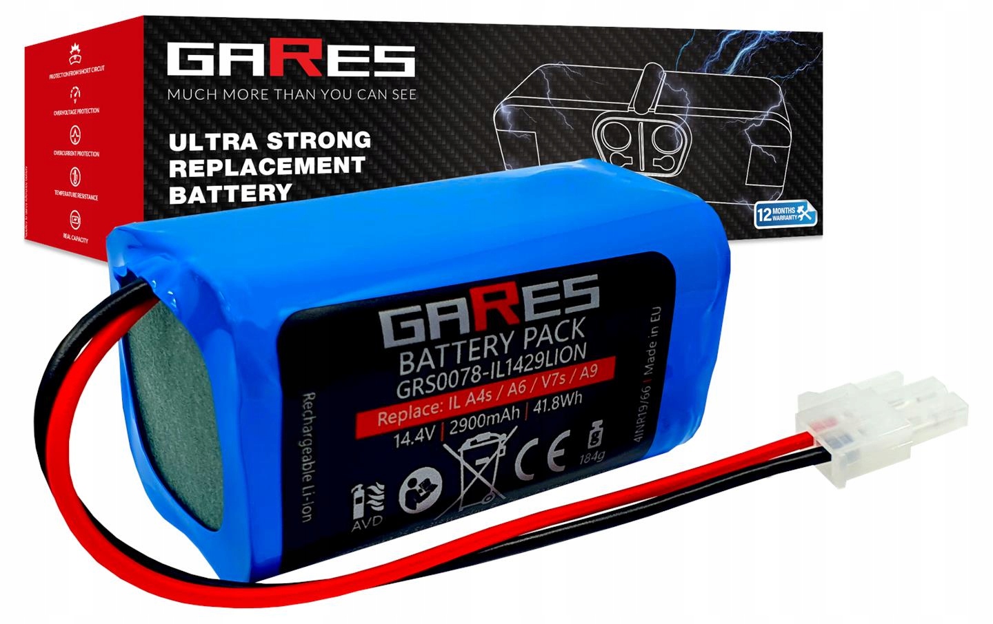 Akumulátor Gares pro Ecovacs CR120 CR130 Deebot CEN646 CEN540 14,4V 2,9Ah