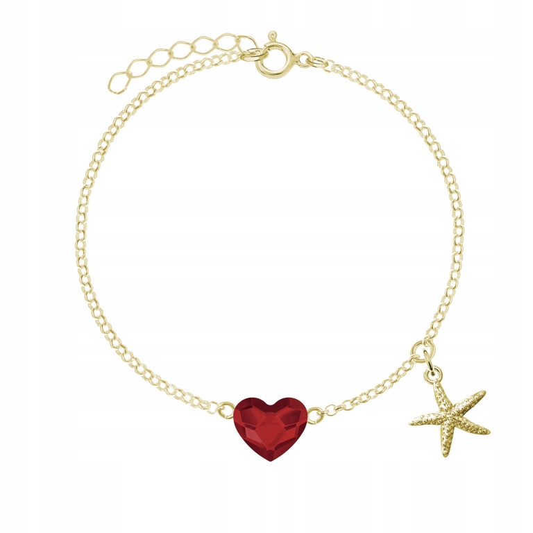 Pozlacený náramek Křišťálové srdce Dedikace