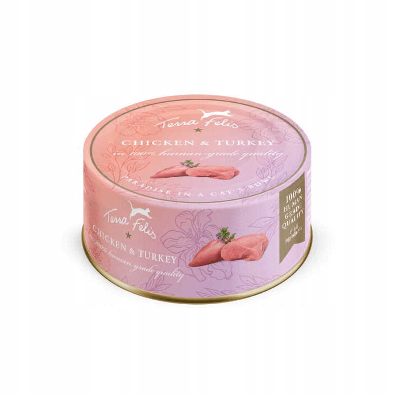 Levně 5x Terra Felis mokré krmivo pro kočky kuře s krůtím masem 80 g