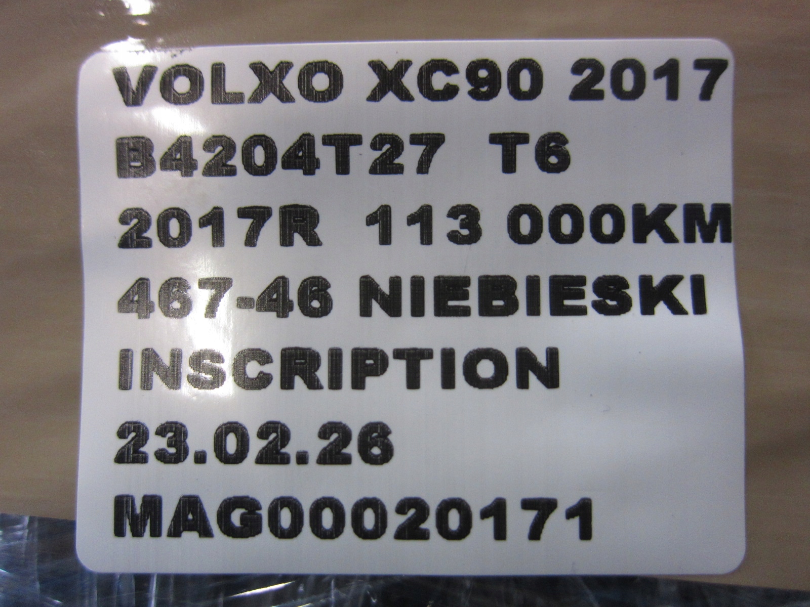 VOLVO XC90 II XC 90 2.0 T6 wiring bundle KOMORY of the engine front front